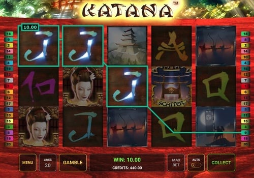 Призовая комбинация в игровом автомате Katana
