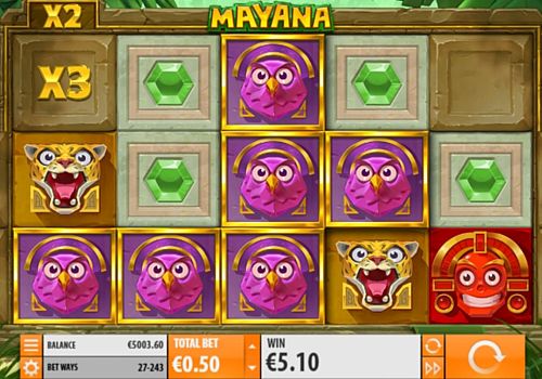 Выигрышная комбинация в игровом автомате Mayana